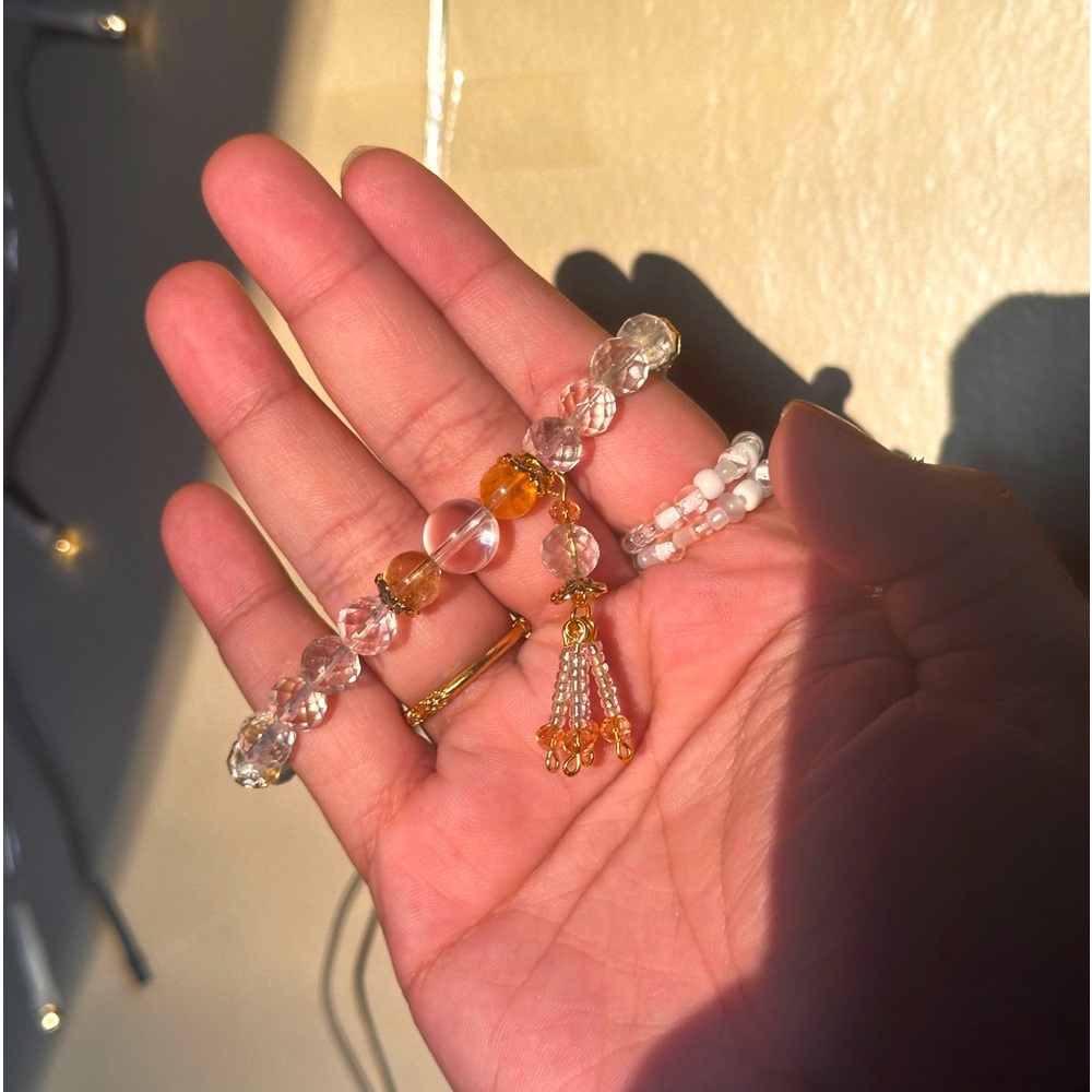 Clear Quartz with Citrine Bracelet